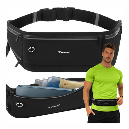 Running Waist Bag, Black, Fits Phones Up to 7 Inches