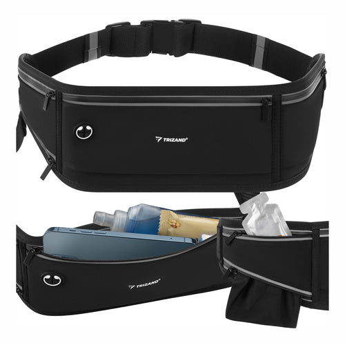 Running Waist Bag, Black, Fits Phones Up to 7 Inches