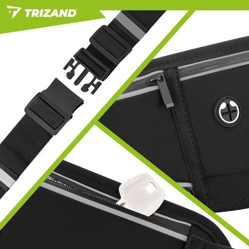 Running Waist Bag, Black, Fits Phones Up to 7 Inches