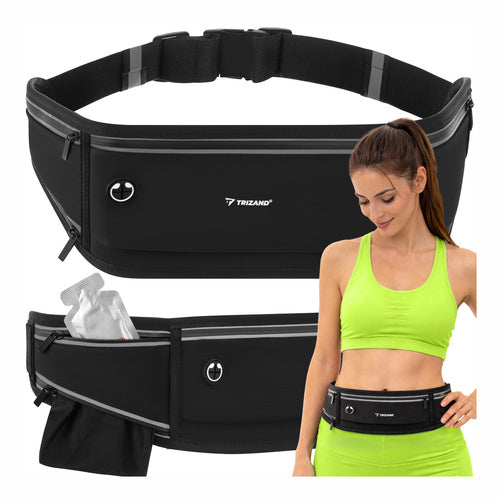 Running Waist Bag, Black, Fits Phones Up to 7 Inches