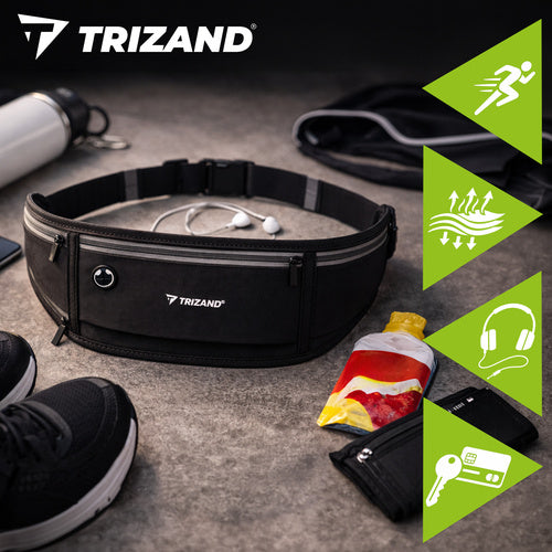 Running Waist Bag, Black, Fits Phones Up to 7 Inches