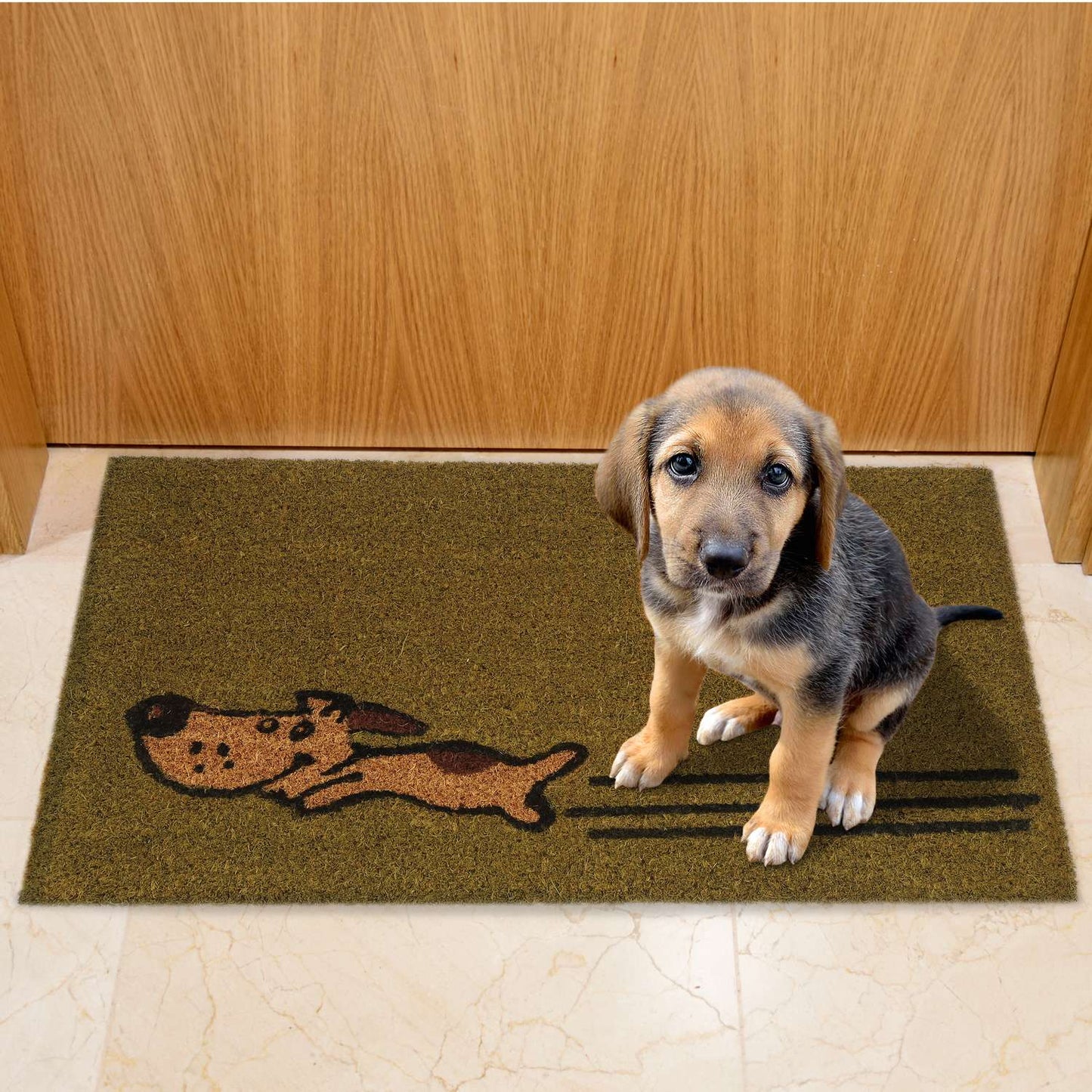 Running dog coir doormat