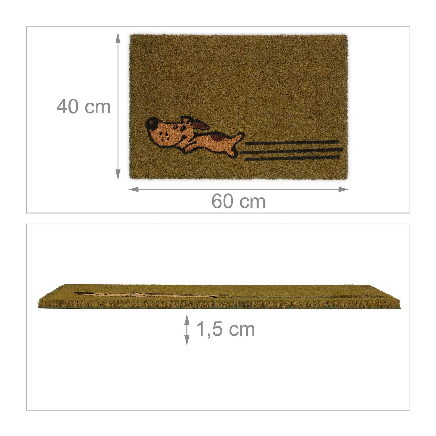 Running dog coir doormat