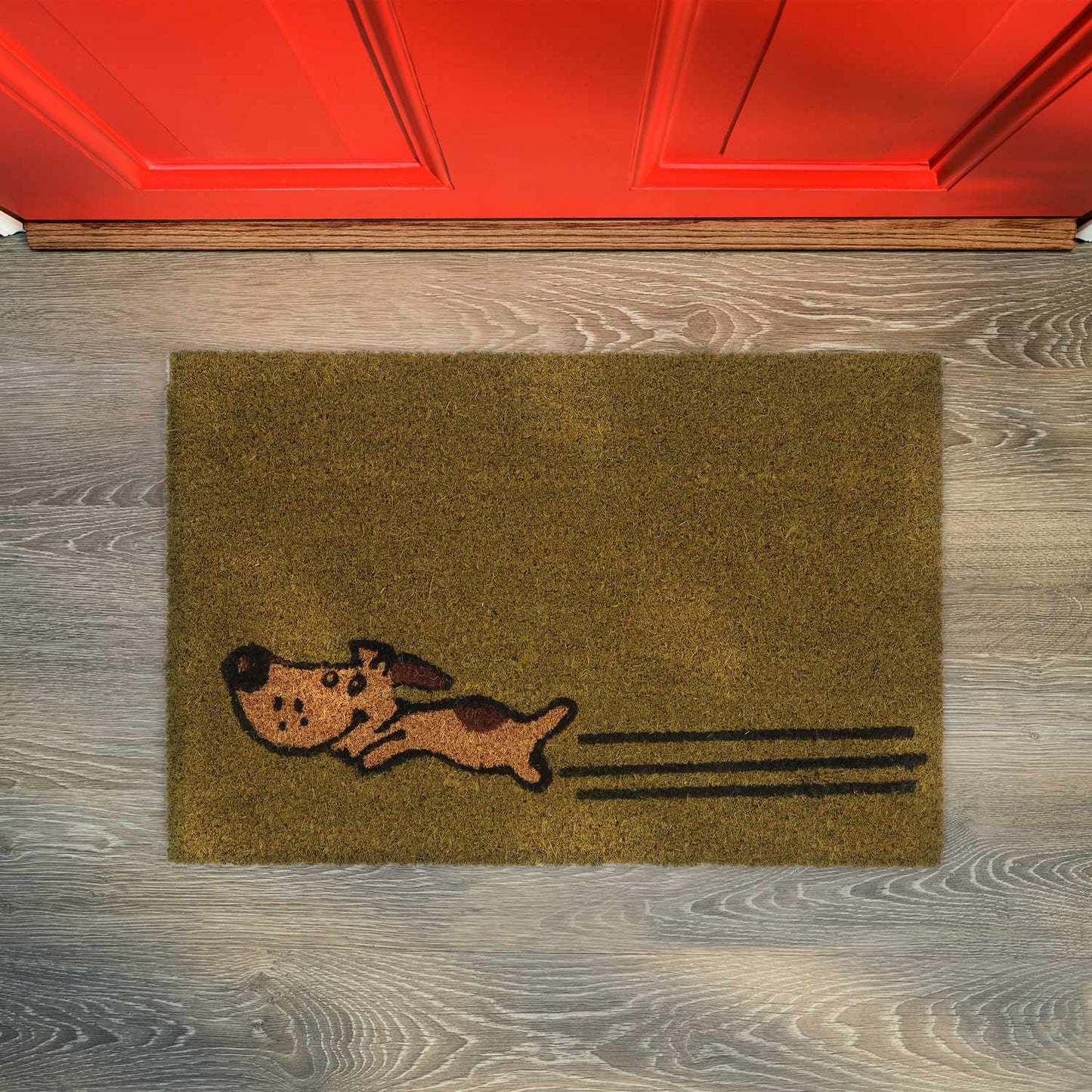 Running dog coir doormat