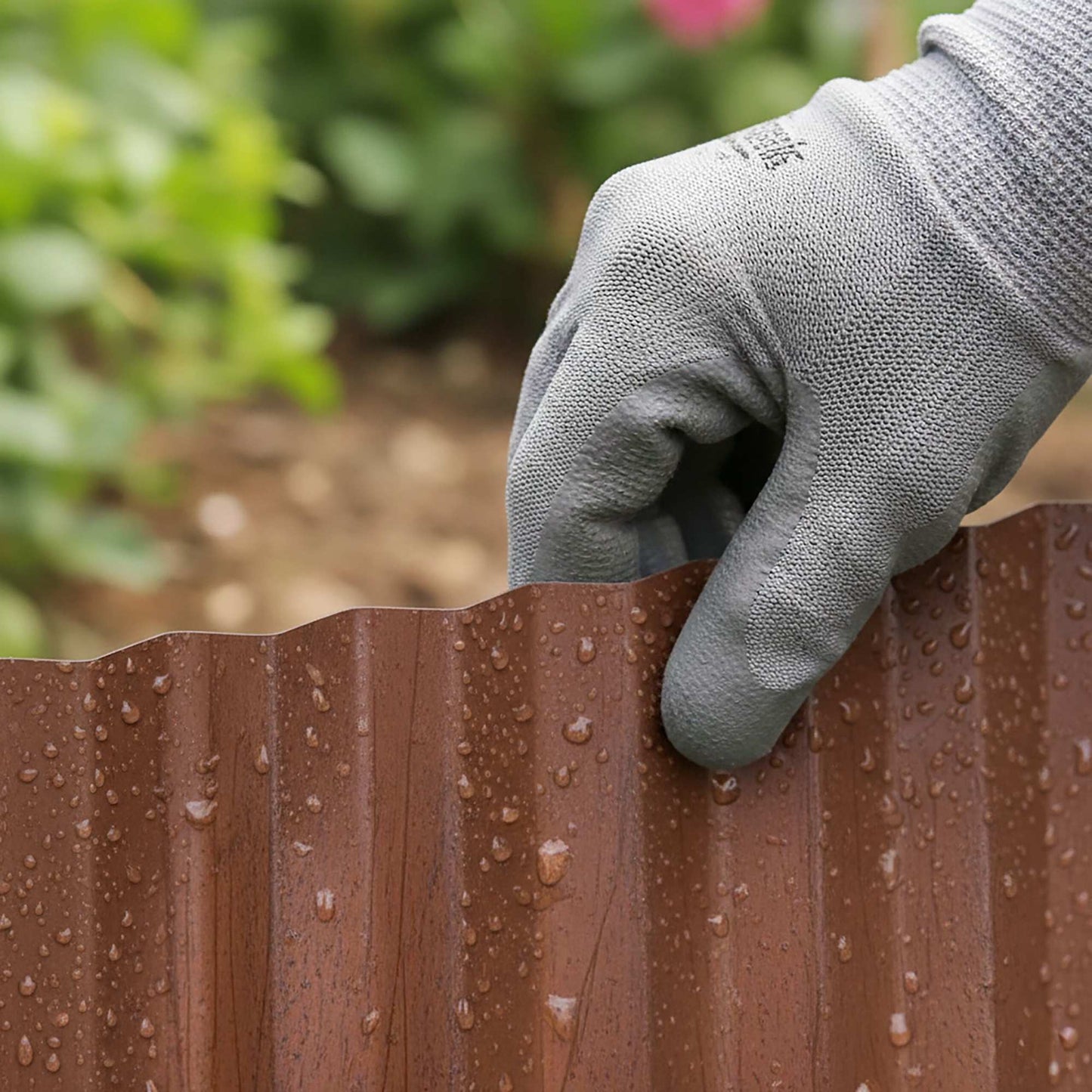 Rust Finish Metal Garden Bed Edging – Weed Barrier