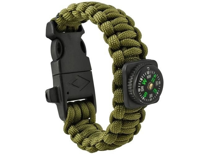 SURVIVAL bracelet with accessories - green