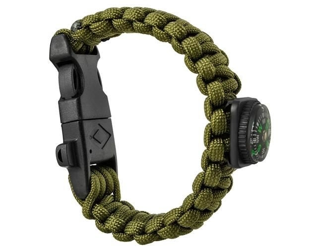 SURVIVAL bracelet with accessories - green