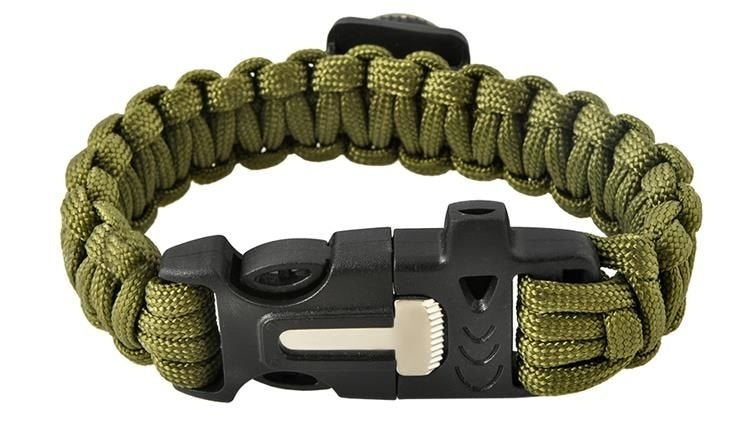 SURVIVAL bracelet with accessories - green