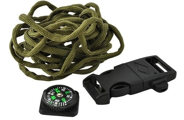 SURVIVAL bracelet with accessories - green