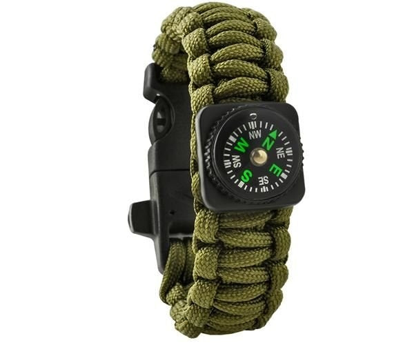 SURVIVAL bracelet with accessories - green