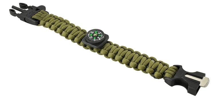 SURVIVAL bracelet with accessories - green