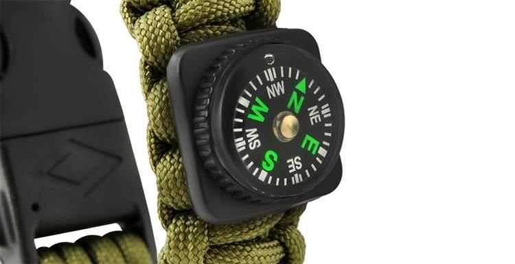 SURVIVAL bracelet with accessories - green