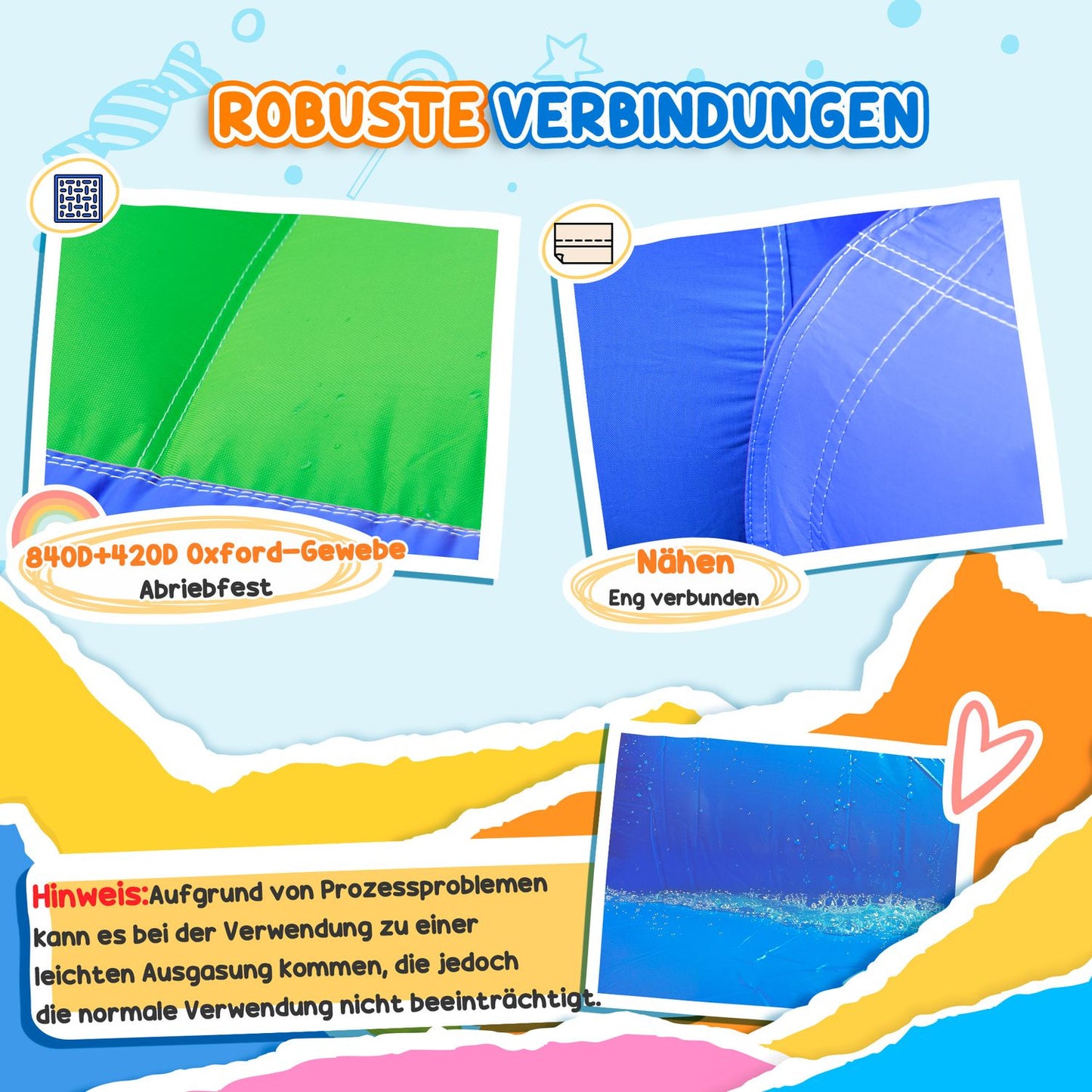 Children's water park Play Castle with slide, ages 3-8