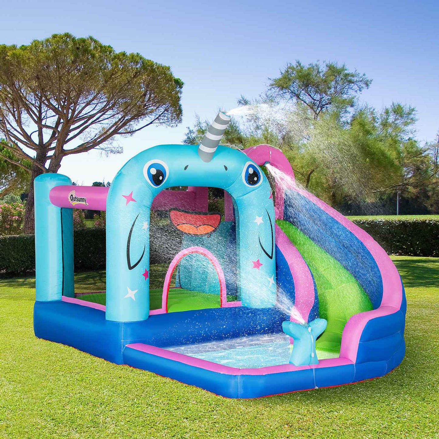 Children's water park Play Castle with slide, ages 3-8