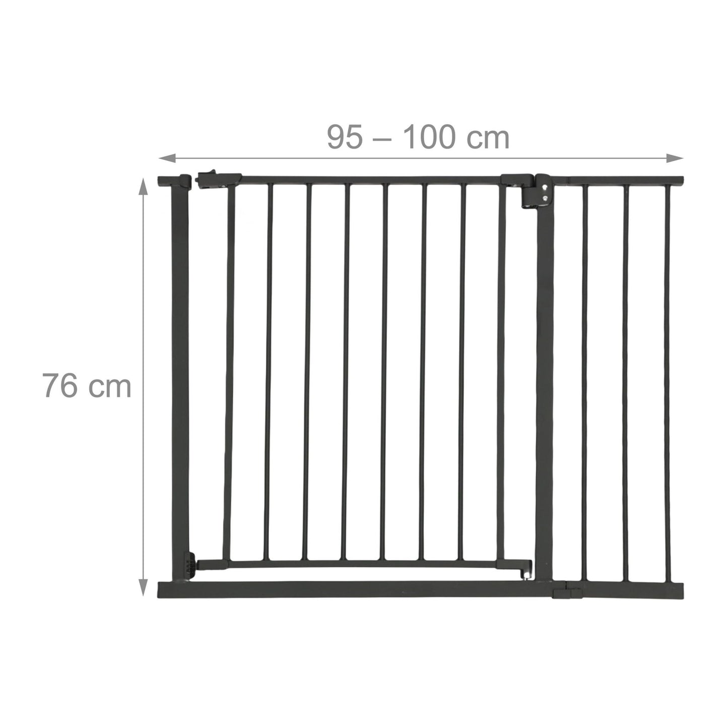 Safety Stair Gate, Extendable 75–100 cm, No-Drill Install