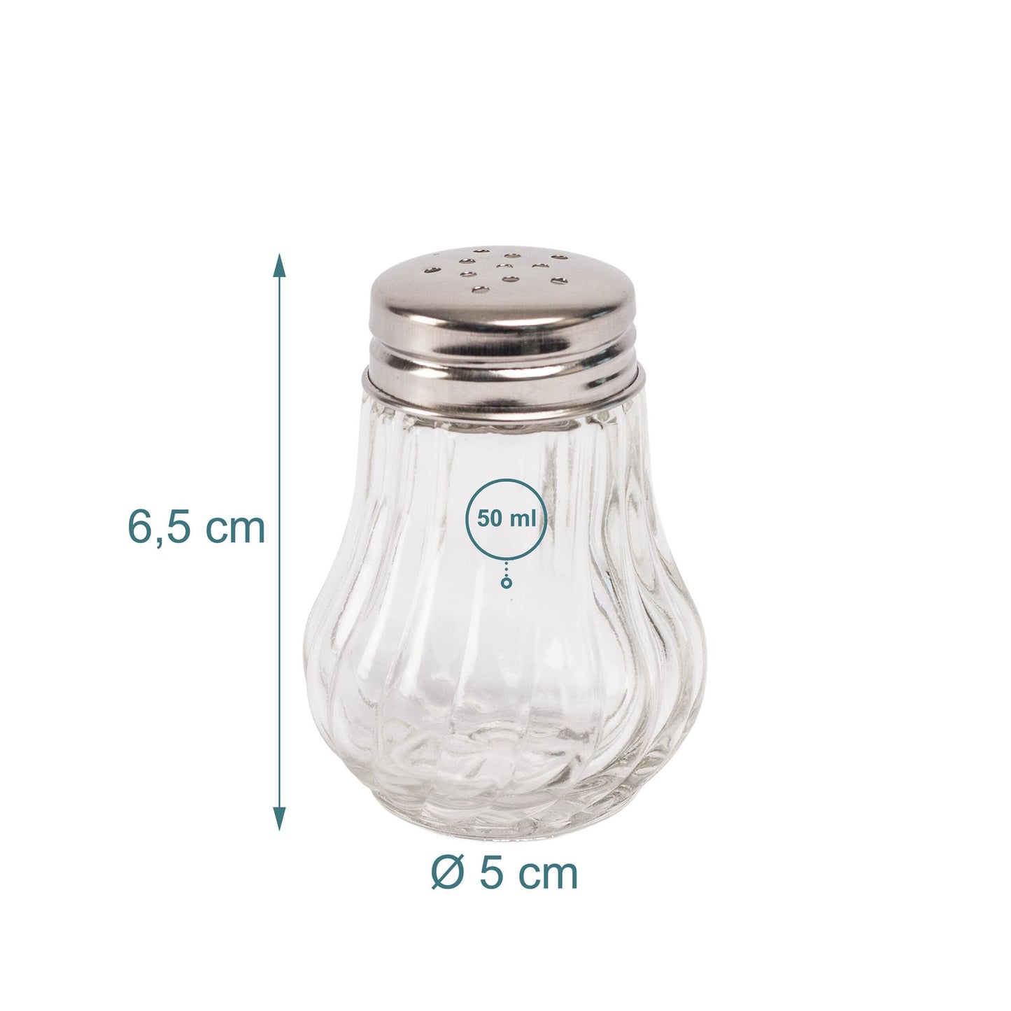 Salt & Pepper Shaker Set, 10-Piece Ribbed Glass
