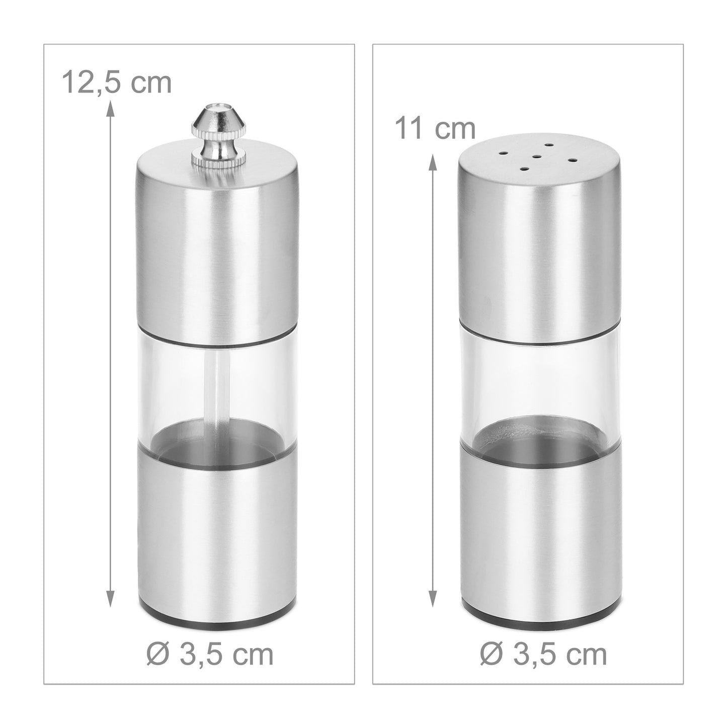 Salt shaker & pepper mill in set