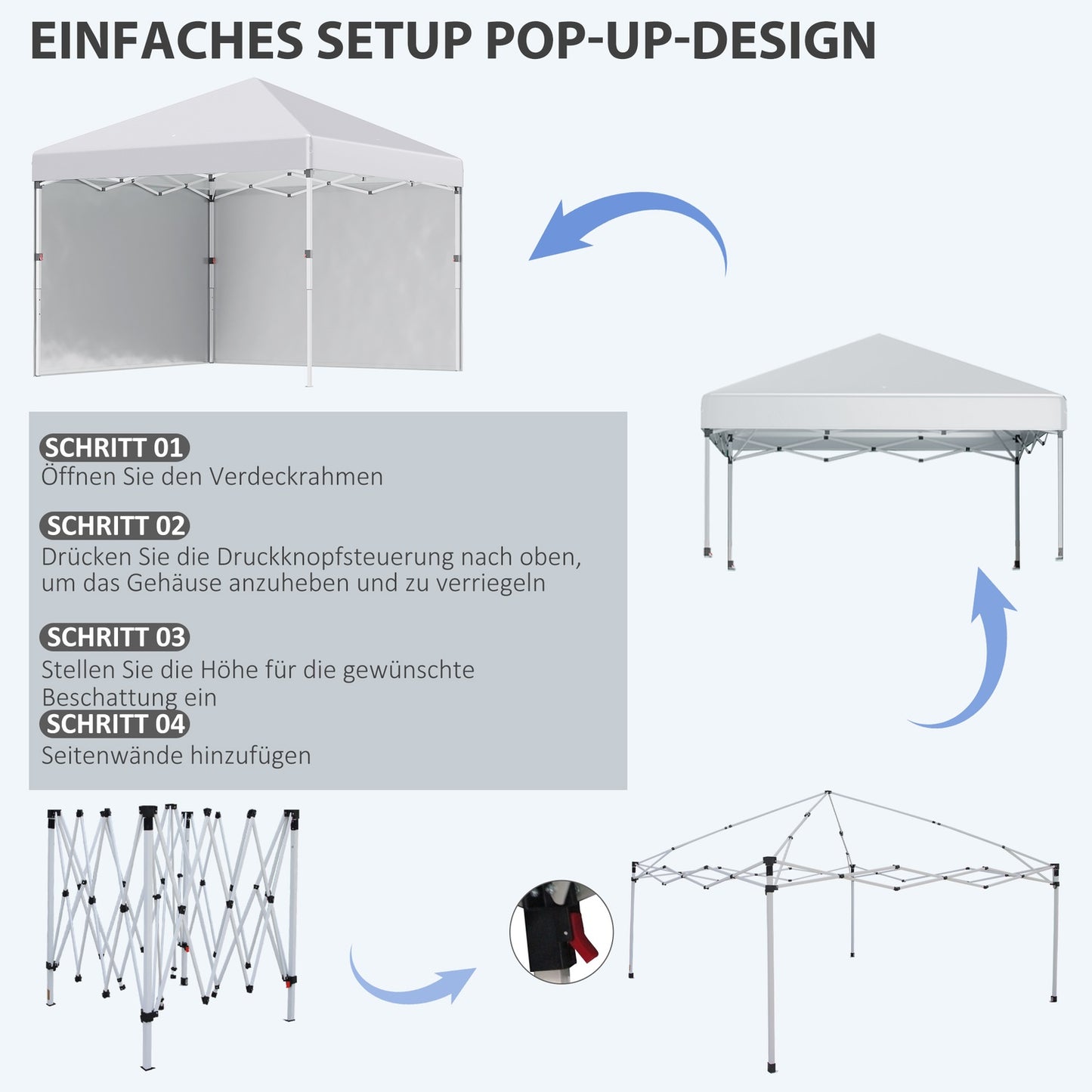 White Steel Garden Pavilion - Durable outdoor protection