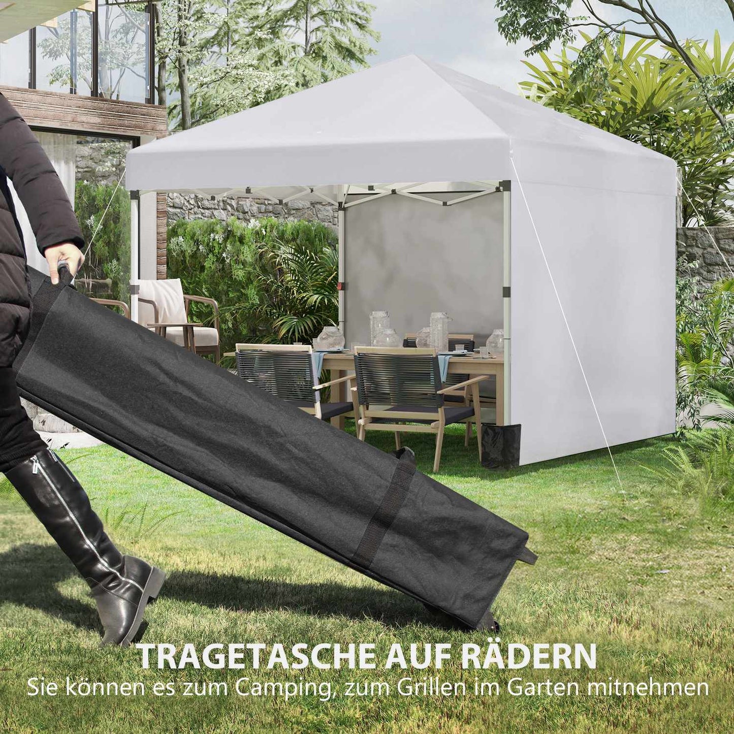 White Steel Garden Pavilion - Durable outdoor protection