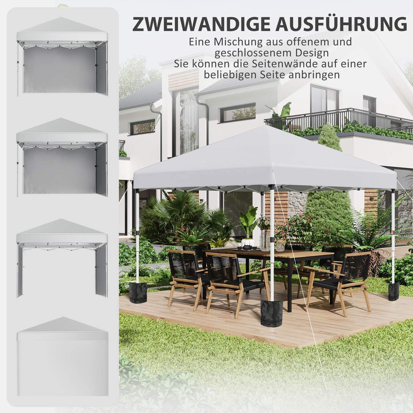 White Steel Garden Pavilion - Durable outdoor protection