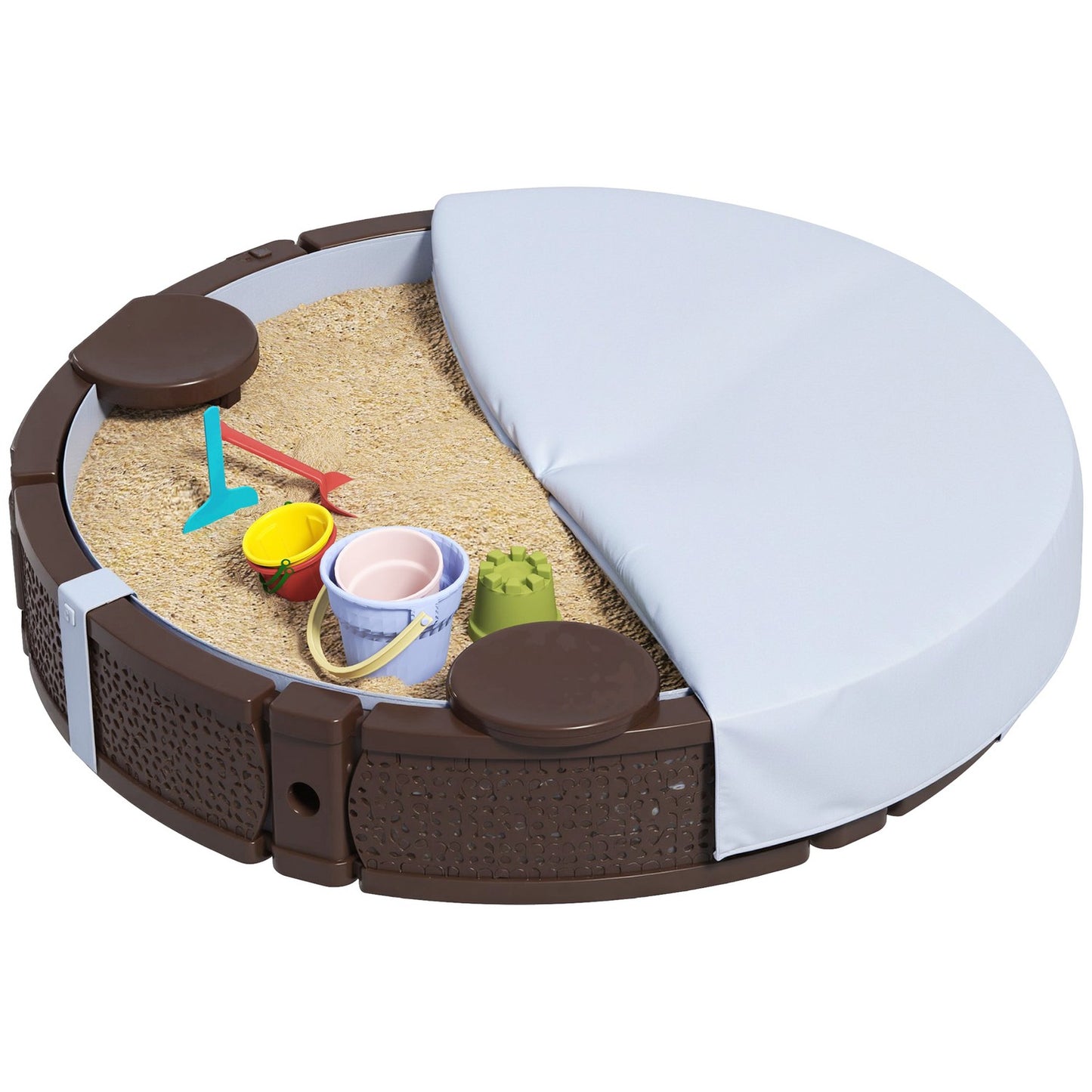 Sandbox with waterproof base and lid, for ages 1.5-5