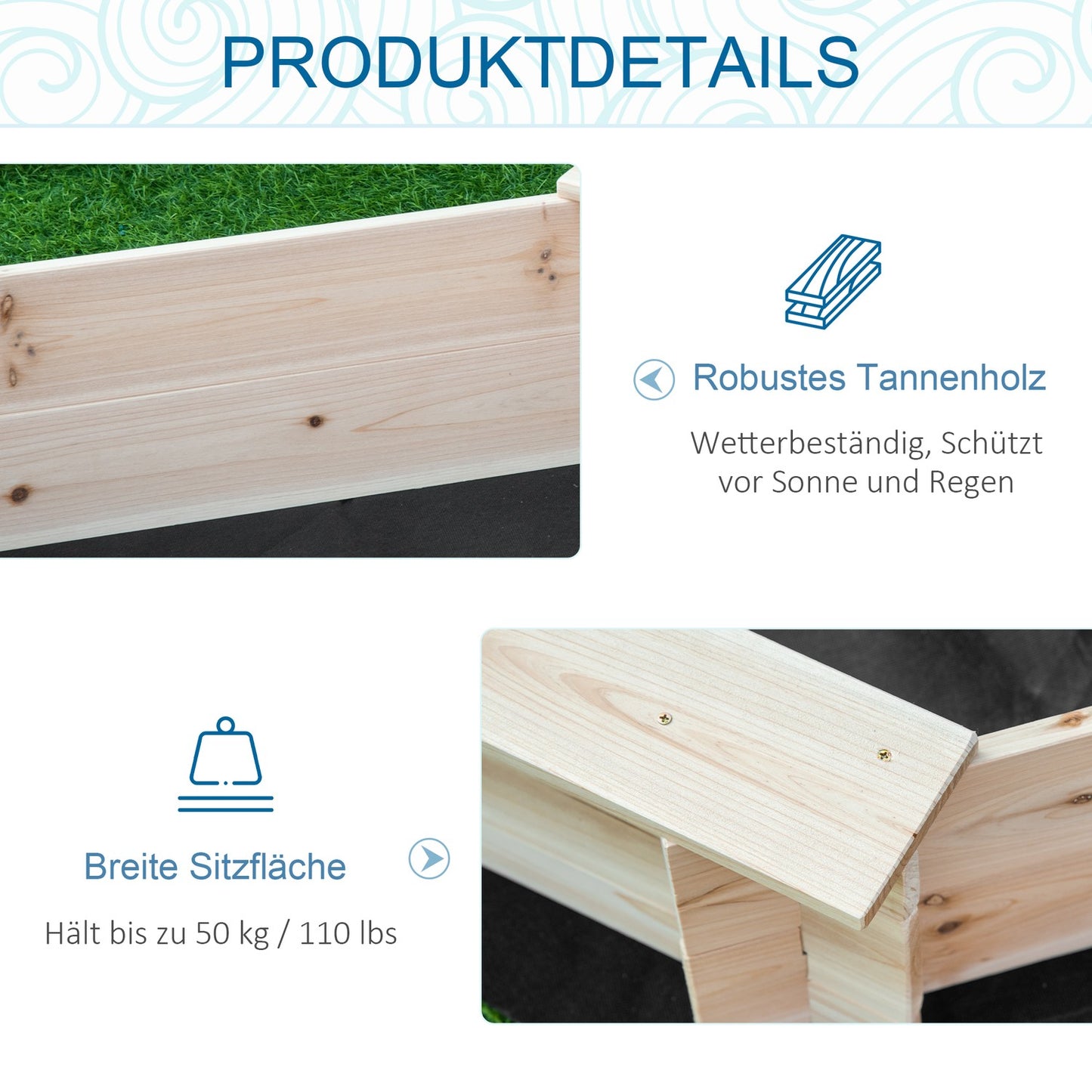 Octagonal wooden sandbox with lid for children 3-8 years