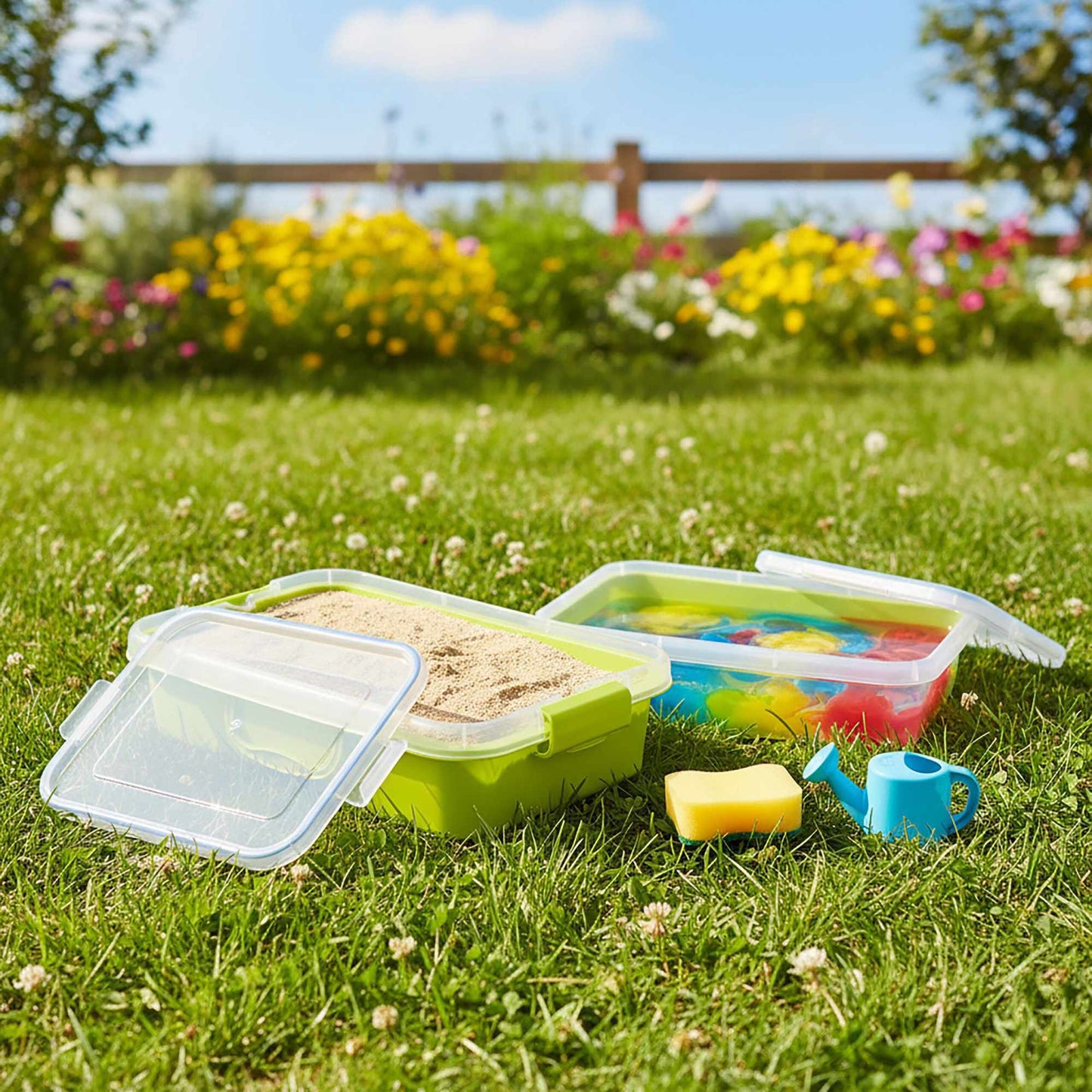 Sandpit with Lid – 2-Piece Sensory Play Set