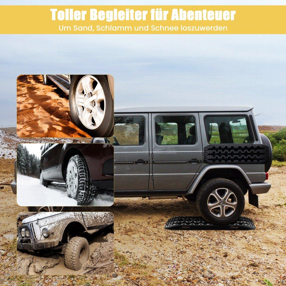Sand sheets off-road 2 pieces traction aid tire ladder for sand/mud/snow 107 x 31 x 7 cm black