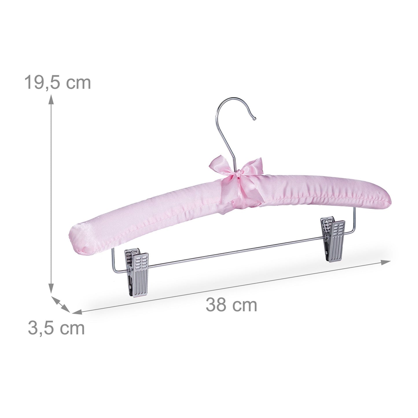Satin hanger with clips