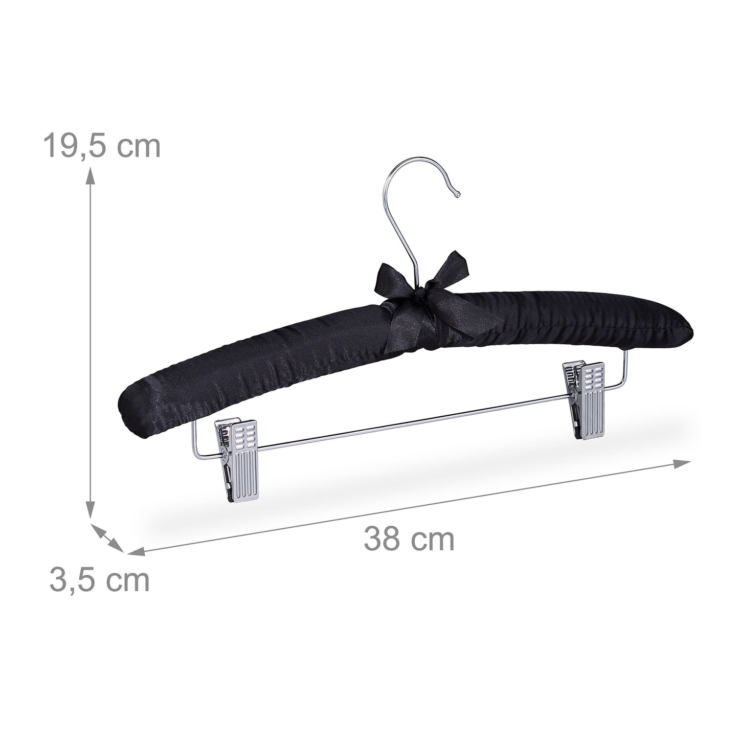 Satin hanger with clips