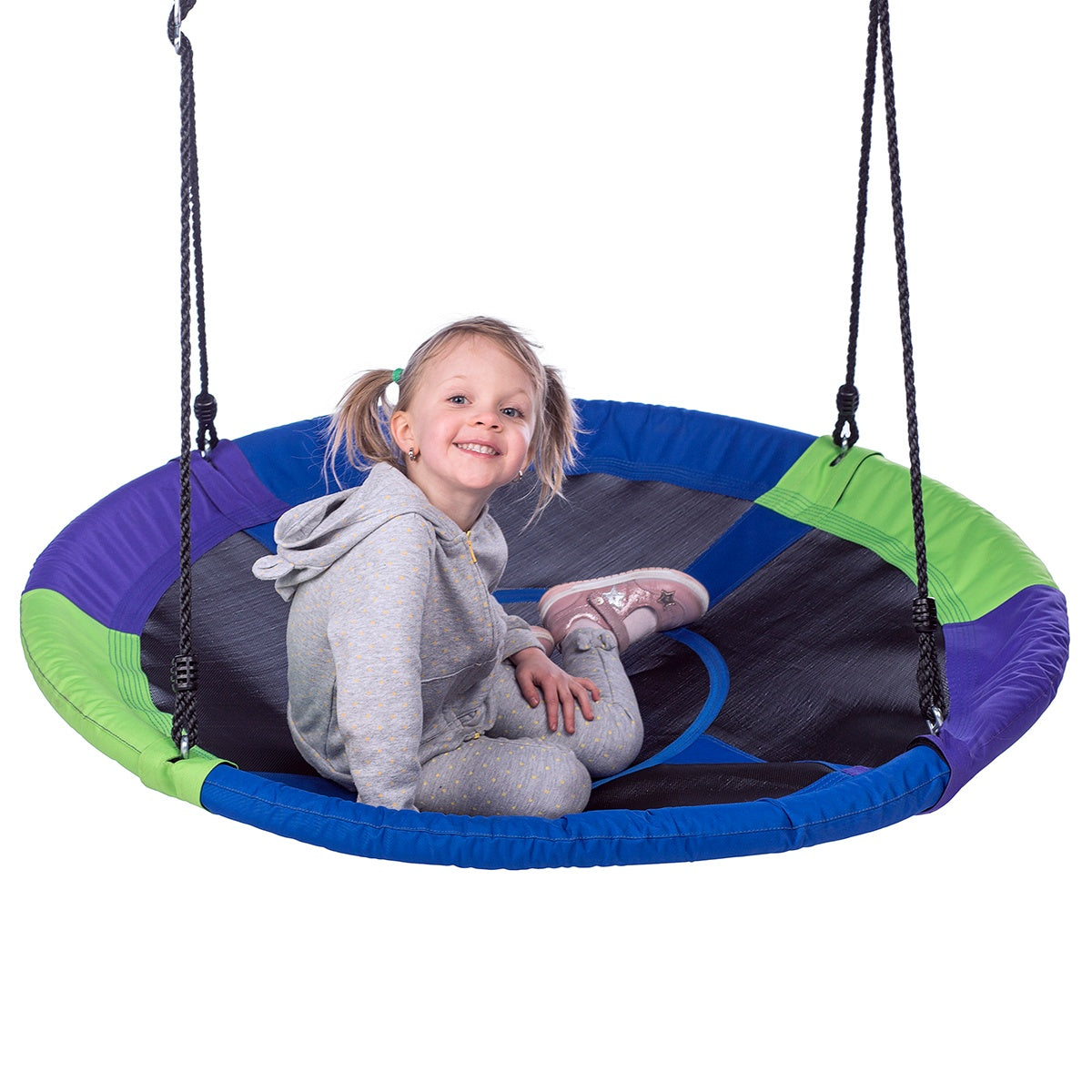 Saucer Swing, Green-Blue, Outdoor Play, 40-Inch