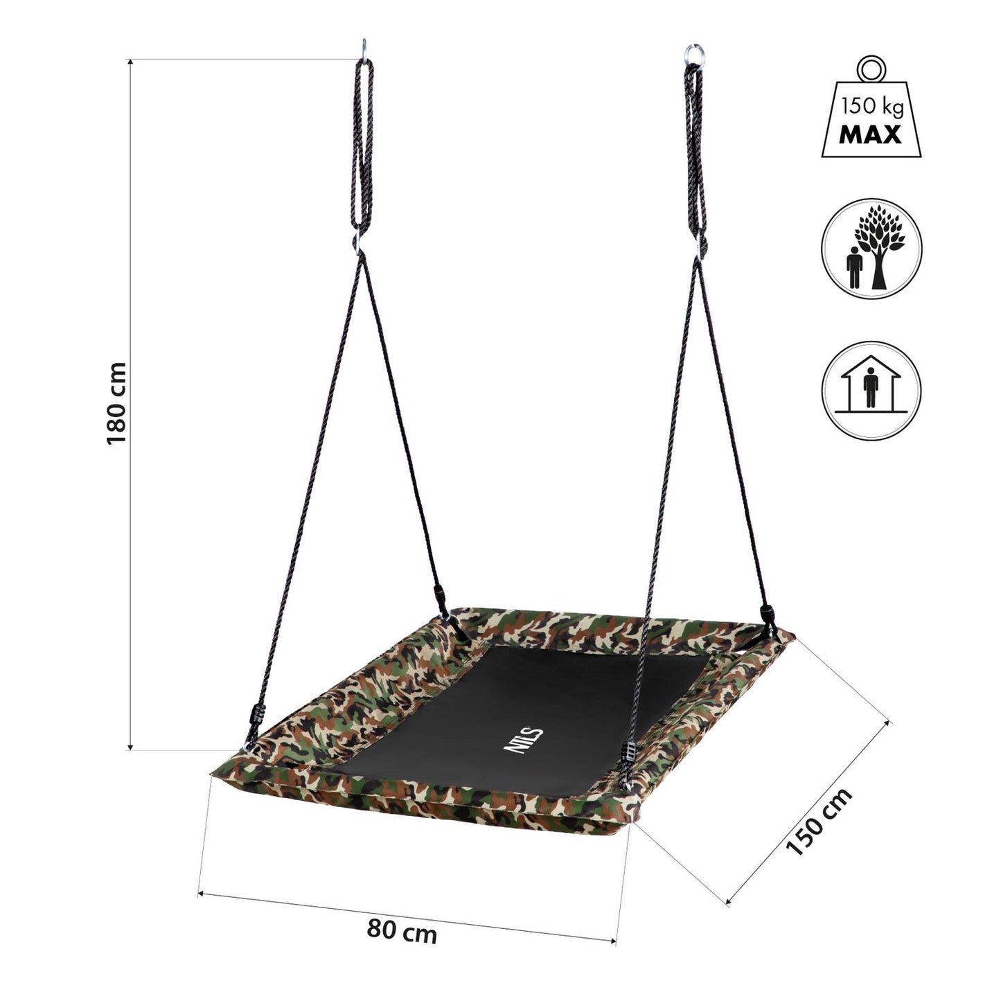 Saucer Swing for Kids, 2 Seats, Outdoor Play