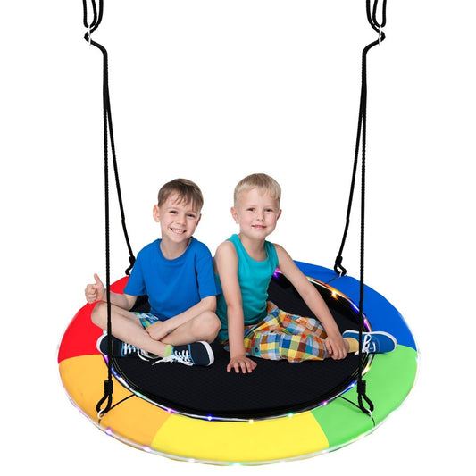 Saucer swing with a diameter of 100 cm can hold up to 300 kg LED swing for children & adults rainbow color