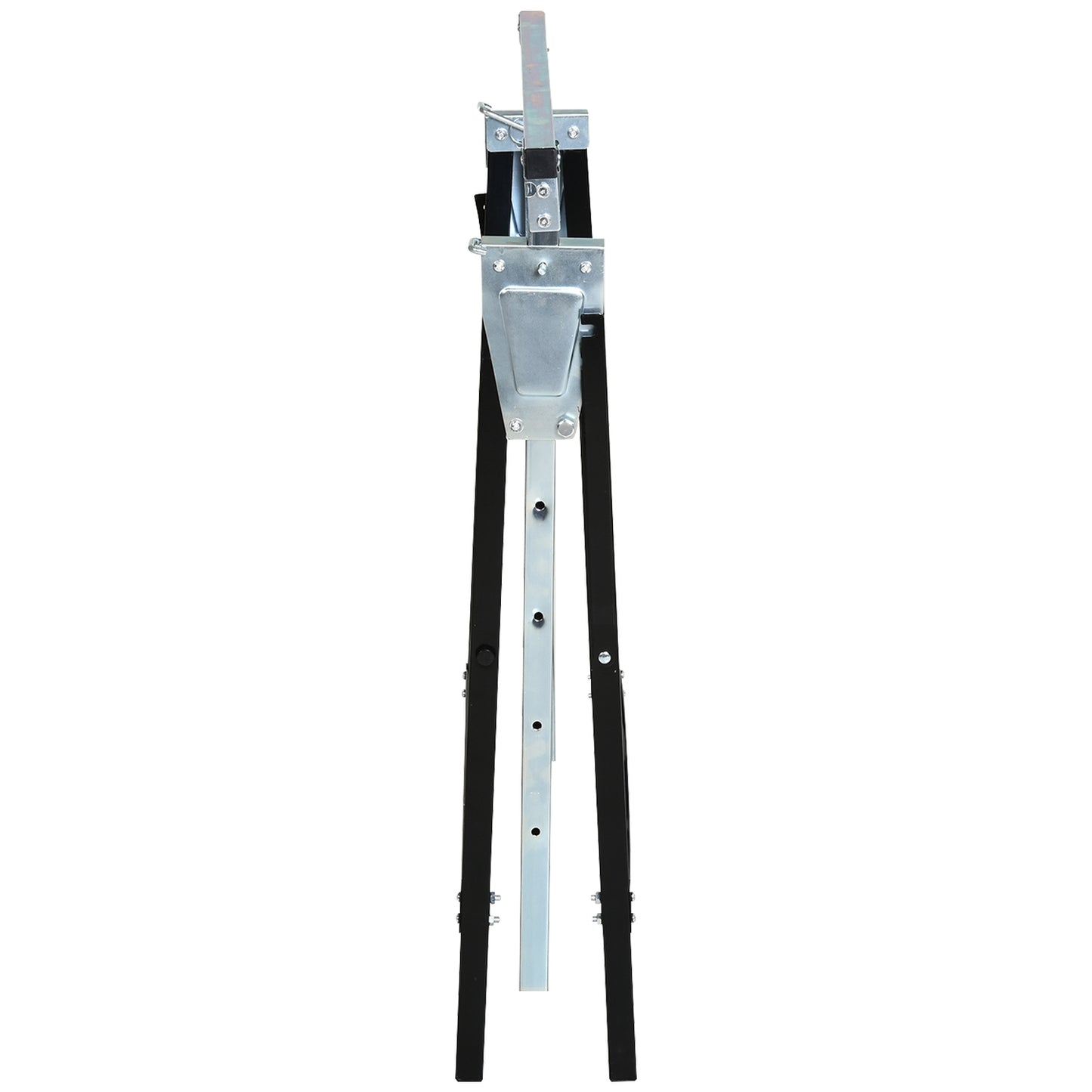 Adjustable black metal saw, foldable, supports 200 kg