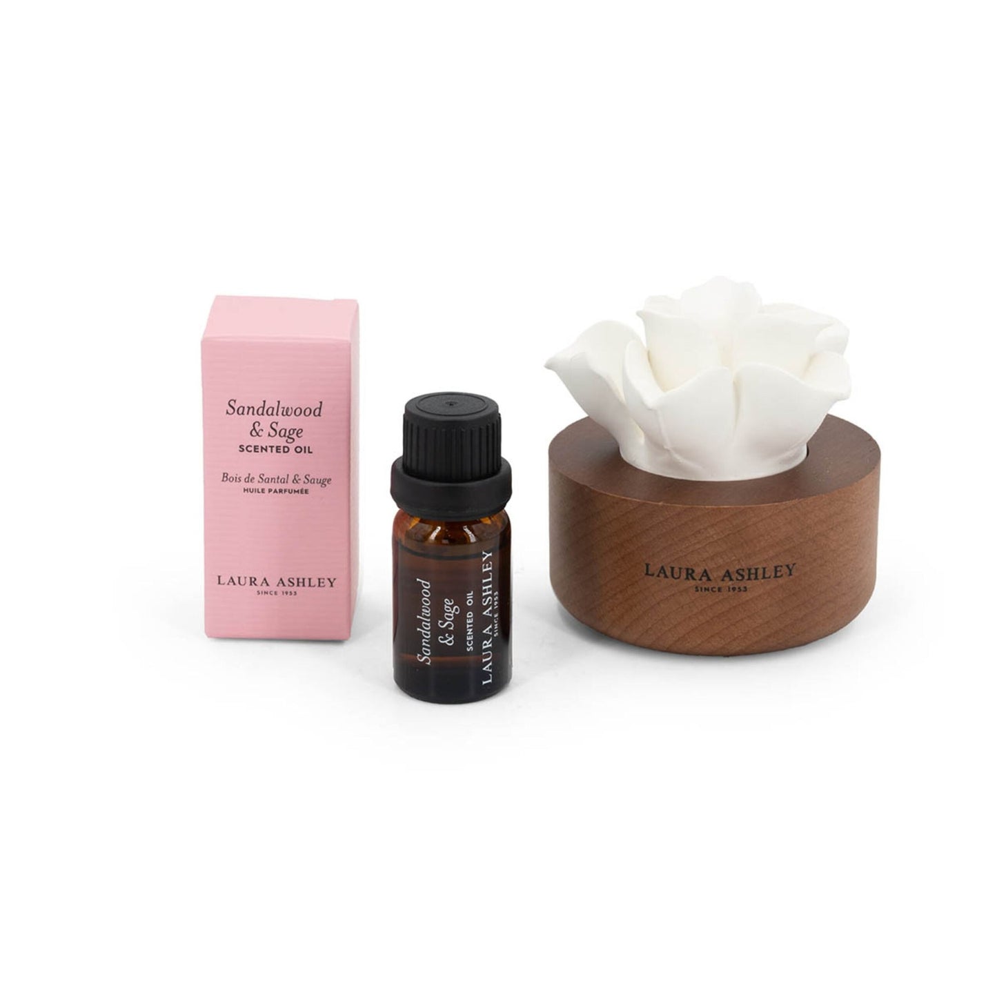 Scented Flower Diffuser – Ceramic, Glass, Wood, 30-Day