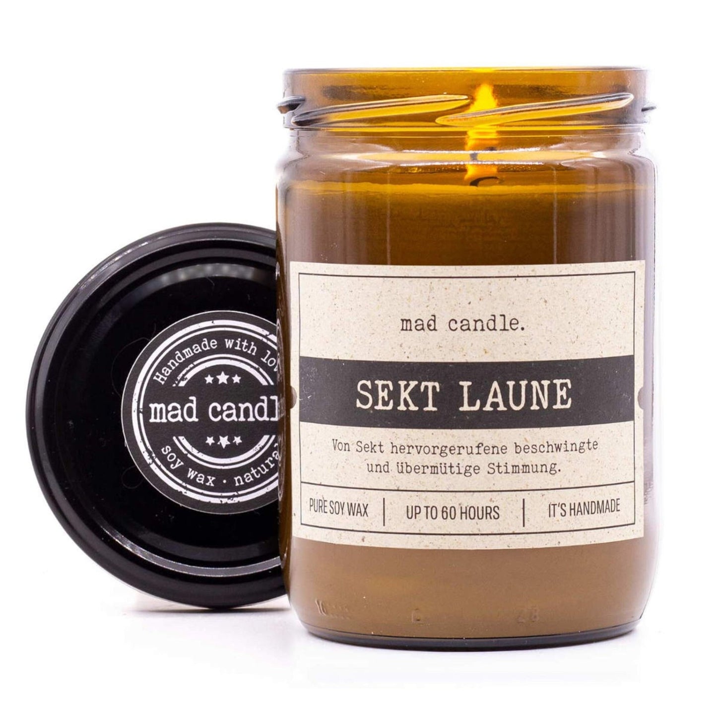 Scented Soy Candle – Lemon & Orange Fragrance, Glass Jar