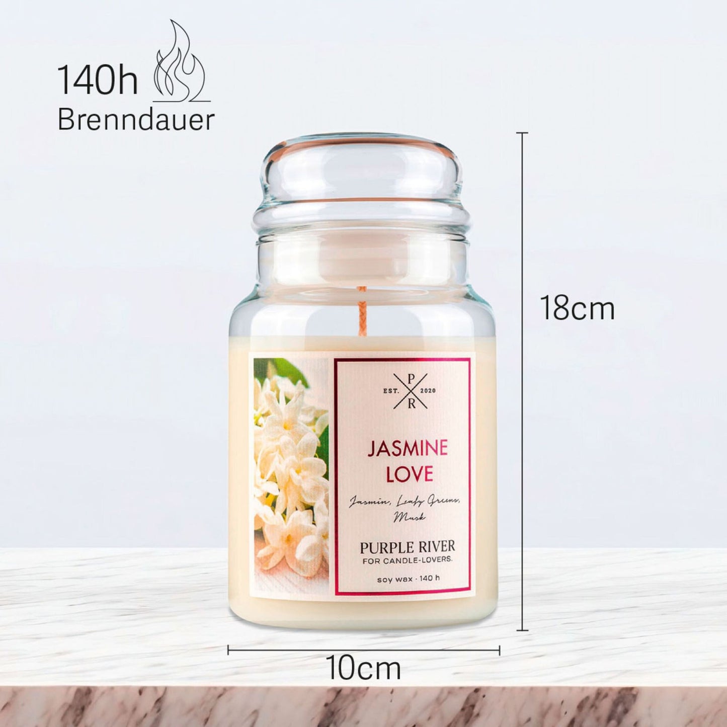 Scented Soy Wax Candle, 140-Hour Burn Time