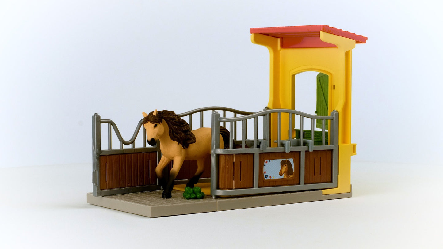 Schleich Farm World Playset Pony Box With Iceland Pony Stallion