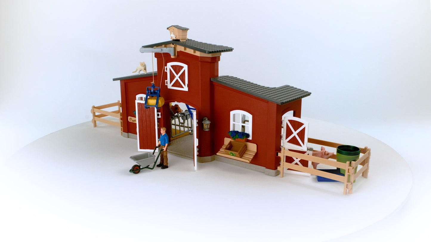 Schleich Farm World Playset Red Barn With Animals