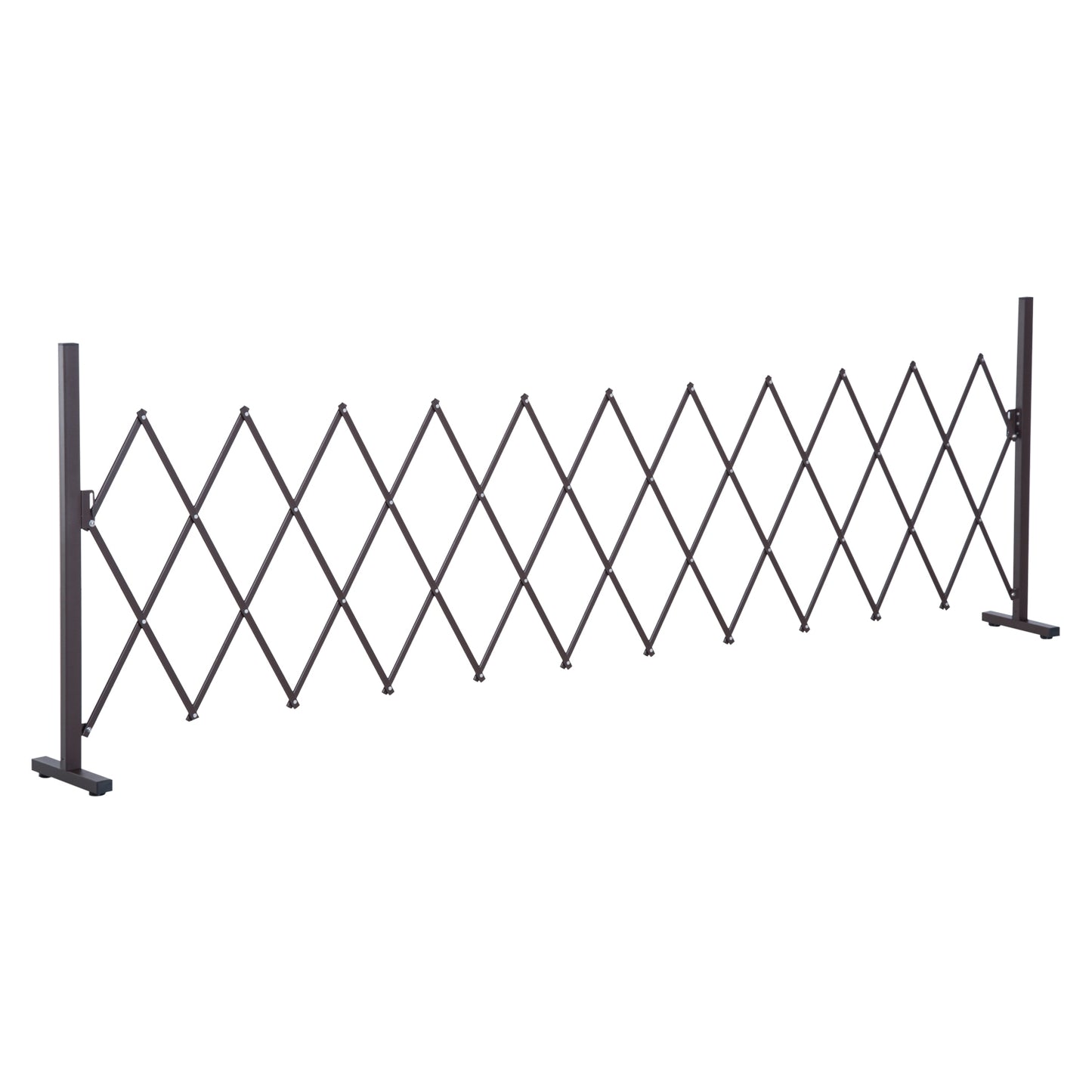Retractable aluminum scissor gate - 35-300 cm, brown