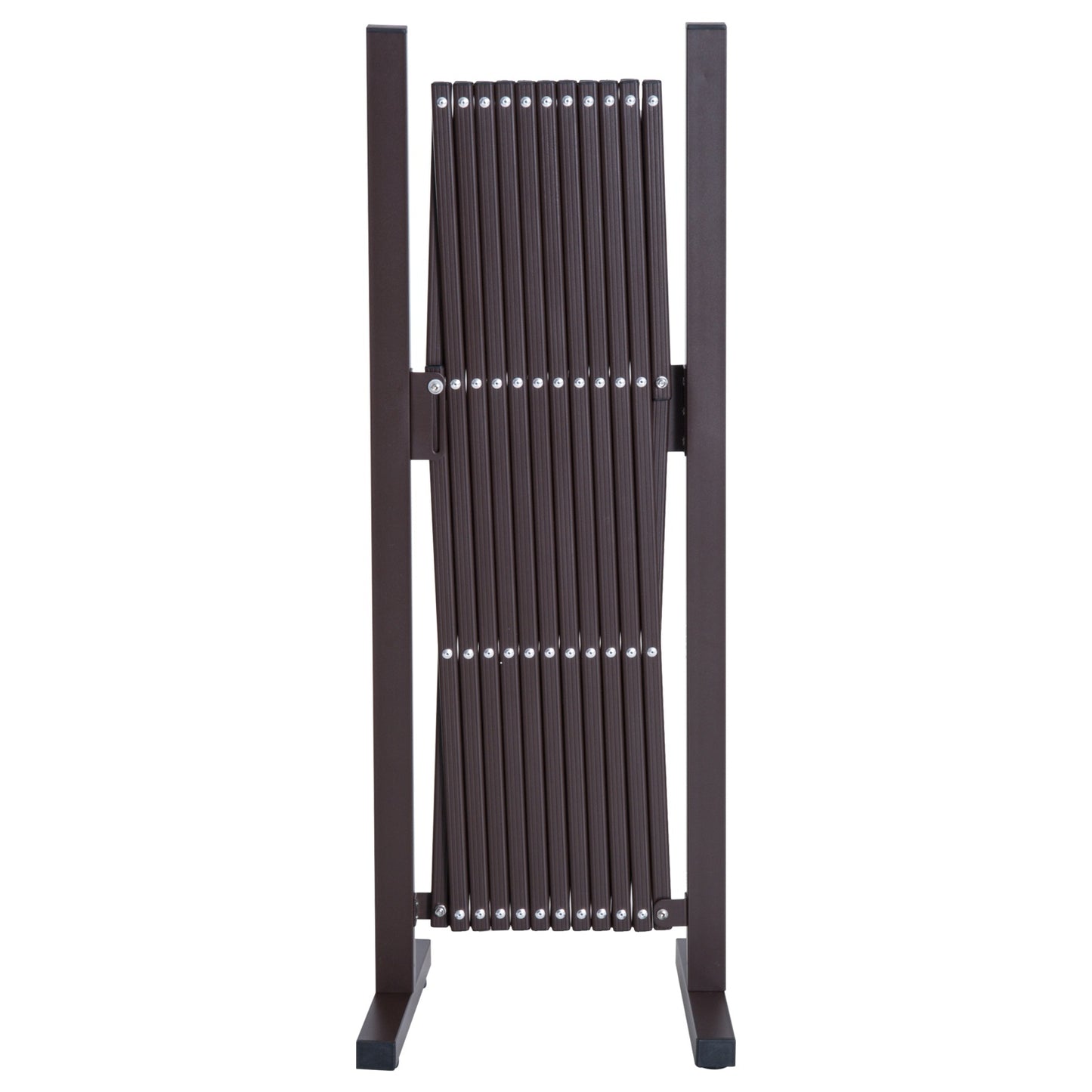 Retractable aluminum scissor gate - 35-300 cm, brown