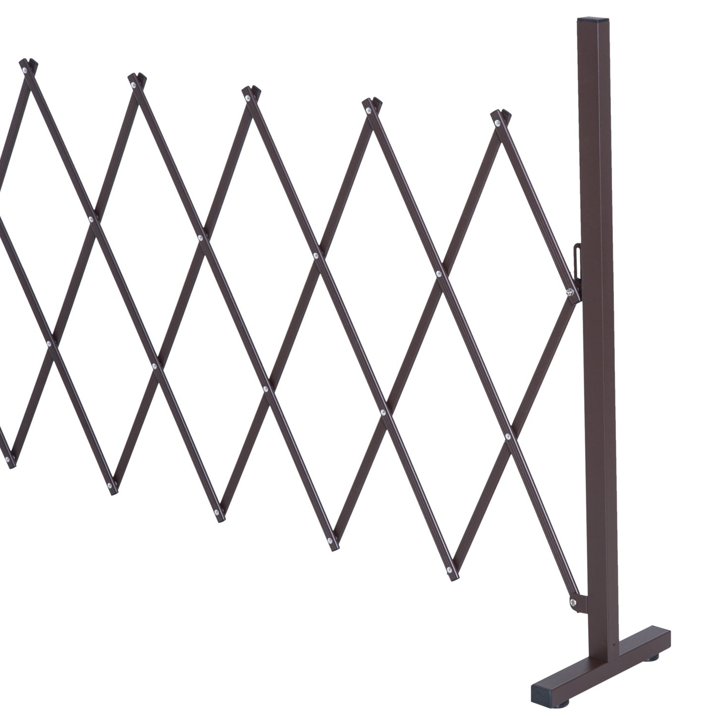 Retractable aluminum scissor gate - 35-300 cm, brown
