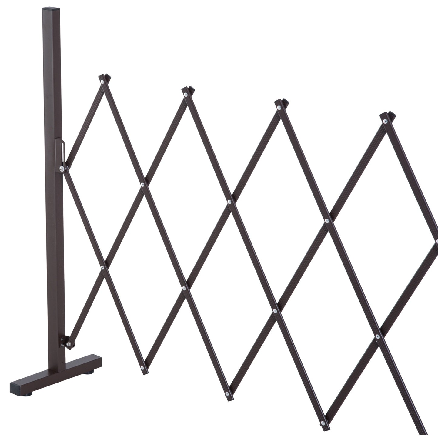 Retractable aluminum scissor gate - 35-300 cm, brown