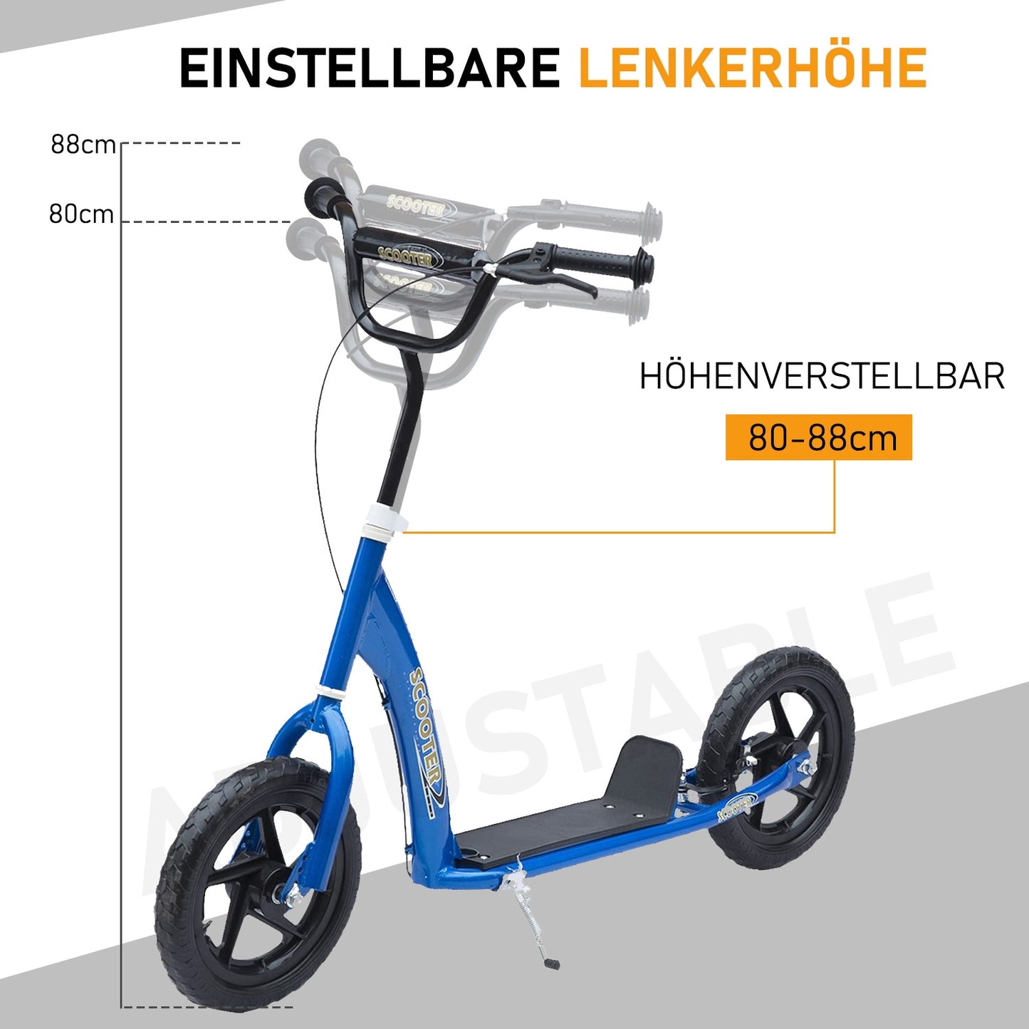 City scooter for children - 12"", rear brake, blue
