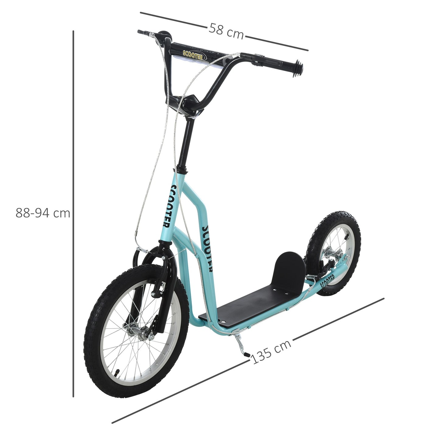 Children's scooter with pneumatic tires, age 5+