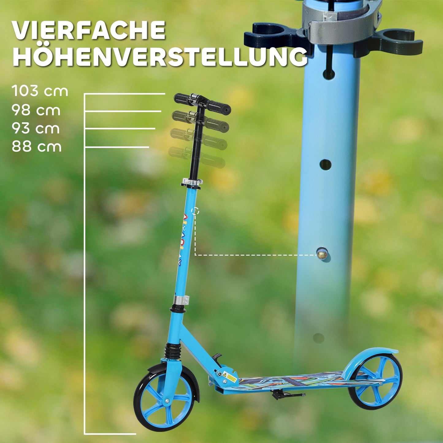 Children's foldable kick scooter, adjustable, 6-12 years