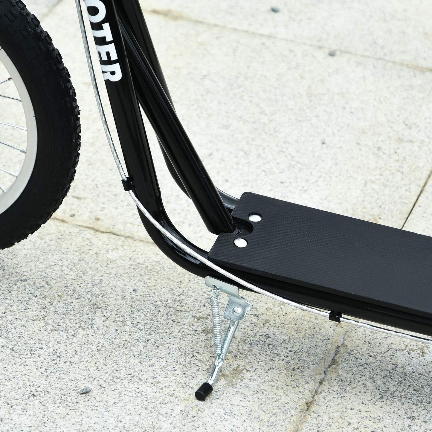 Children's scooter, pneumatic tires, handbrake, blue