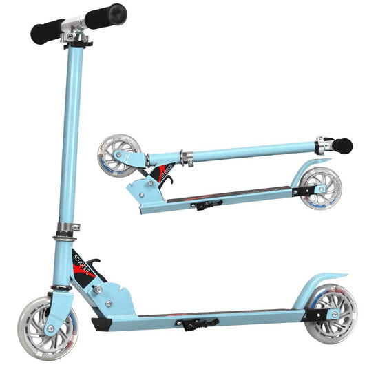 Scooter Kick Scooter Height Adjustable Children's Scooter Foldable Kick Scooter with 2 Wheels Blue