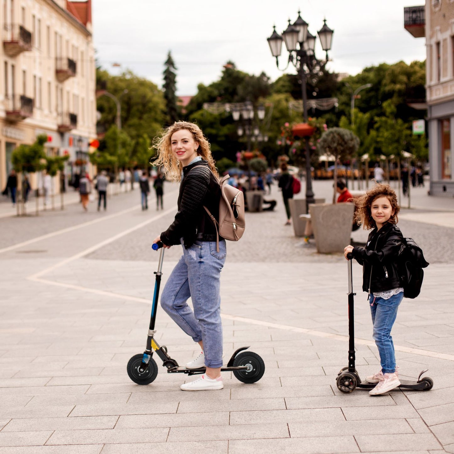 Scooter wheel set with 2 wheels