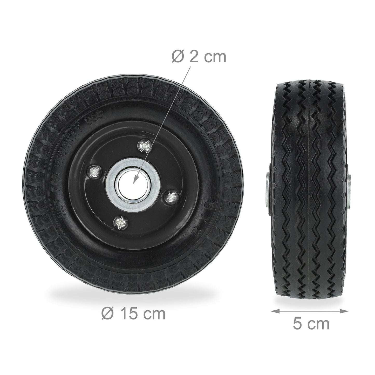 Scooter wheel set with 2 wheels